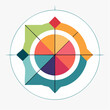 © adrian - Colorful radar chart with compass rose elements