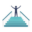 © maryani - Person celebrating on top of stairs