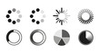 © Mecklenburglaan - Minimalist black and white loading indicators, buffering spin wheels, and progress bars icons for software interface and web application design