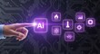 © Technology  - Hand touching ai artificial intelligence digital interface with technology icons