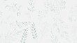 © tuli - Mint green watercolor leaves and branches pattern on white background