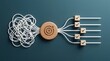 © Riski Digital Studio - Tangled rope turning into straight lines for target planning