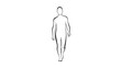 © cika - Man walking, simple line drawing, minimalist style, white background