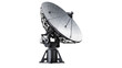 © Nolan - Large metallic satellite dish antenna with complex metal structure, isolated on transparent background