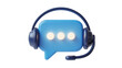 © Nolan - Blue chat bubble with glowing dots and headset, isolated on transparent background