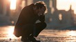 © AI-HAL8 - Businessman in suit with head in hands in despair