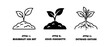 © Md - Set of sprout plant icons in minimalist line art solid silhouette and defined outline styles