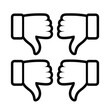© Jahid Graphic - Dislike thumbs down icon set, negative feedback hand gesture icon, bad review rejection symbol vector illustration