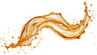 © Alaric - Amber liquid splash with droplets, dynamic fluid motion