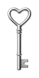 PNG Heart-shaped silver key design.