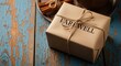 © Runa - International friendship day farewell gift with cinnamon sticks on rustic blue wood
