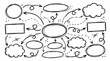 © Elite - Hand drawn black ink doodle mind map sketch with empty frames and curved arrows on white background, provides creative brainstorming layout and symbolizing business planning structure