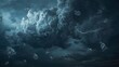 © 3AN - A conceptual image depicting dark storm clouds illuminated by lightning with plastic bags floating in the air, symbolizing environmental pollution, climate change, and human impact on nature.