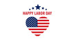 © ABU - American flag heart and stars happy labor day celebration image