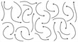 © Line Wave - Black colour doodle arrow icon set on white background.  Hand drawn isolated curved arrow set on white page. EPS 10.
