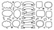 © Georgy - Hand drawn doodle speech bubbles and ribbon banners set