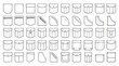 © Millow - Collection of Pocket Shapes for Fashion Technical Drawings and Apparel Design - Vector Patch Pockets Set