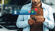 © fotofabrika - Receiving a scam call notification on a smartphone while standing outside