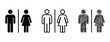 © Rayhan - Restroom signs with male and female symbols in different styles on white background