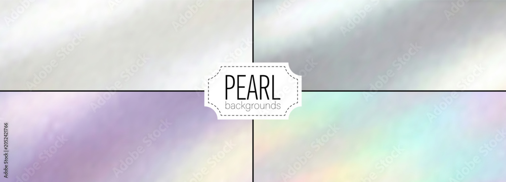 Neutral Gradient Background Pattern Set of holographic nacre backgrounds with flowing aurora gradient waves ...