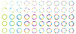 © VectorVista Studio - Colorful circle arrow chart set. Circular process, rotate infographic element. Circle arrow 1, 2, 3, 4, 5, 6, 7, 8, 9, 10 icon set. Black circle arrows for infographics and web design. Vector illustra