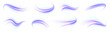© Mirotvoric - Neon laser speed blue, purple lines, city road and highway traffic. Light wave set and futuristic energy trail, glowing motion effect. Abstract vector data streaming visualization on white background.