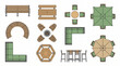 © Malintha Studio - Architectural Outdoor Furniture CAD Block Sheet Top View Seating Symbols Colored Vector Set