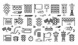 © Shamim - Racing and traffic line art icons set vector illustration