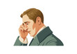 © Bockthier - Illustration of a man experiencing emotions in a thoughtful posture