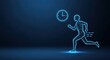 © Moon Guy - Digital human figure running towards a glowing clock, representing the race against time.