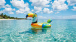 © Wawan - Colorful inflatable tropical bird float.