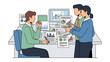 © Mohiuddin123 - Business Meeting and Data Analysis: Colleagues collaborate around a desk, surrounded by charts and graphs, discussing financial data and reports.