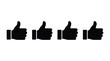 © Ambiya - Four Thumbs Up Hand Gestures In Black Silhouette