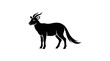 © lestari - Silhouette of a horned ungulate on a plain white background