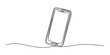 © D-Stocker2026 - Continuous single line drawing of a modern smartphone mobile device with a simple outline design for technology communication and digital connection concepts Vector, illustration