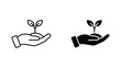 © VisionGrafix - Hand holding small green plant sprout icon vector set