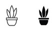 © VisionGrafix - Succulent houseplant in pot icon set in line and solid black vector style
