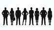 © labour - Business people silhouettes, group of standing business men and women