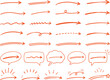 © MuhammadHafiidh - Handdrawn red scribble arrows set in vector collection of simple sketch pointer signs isolated on white background