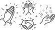 © Sabbir Studio - Teamwork success and appreciation hand icons set with applause high five handshake and gratitude vector design