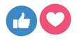 ©     - like and love icon button set thumbs up and heart icons in circle button shapes social media notification symbols emoji post reactions collection approval favorite signs clean vector