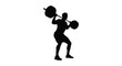 © MosaRabeya - Weightlifter Silhouette Against White Background Athletic Strength Training Pose