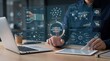 © Wei - Businessman analyzing campaign performance insights on futuristic holographic interface, digital marketing data visualization and strategy planning concept.