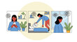 © inaz - Job seeker experiencing unemployment stress and rejection sequence