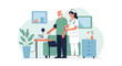 © ardan - Nurse checking elderly man's blood pressure at home