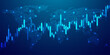 © Nahin - Abstract financial background with stock market candle chart and glowing digital data flow.