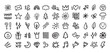 © Yanka - Cute mini doodle icons for primary school, smiles and symbols, line art outline contour, monochrome, hand drawn
