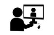 © miyako - テレワークでWeb会議をする人物のシンプルなアイコン