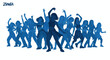 © cicok - Group silhouettes of women in aerobic dance fitness class