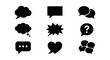 © Shahidul - Speech bubble icon set, solid black, white background, vector illustration